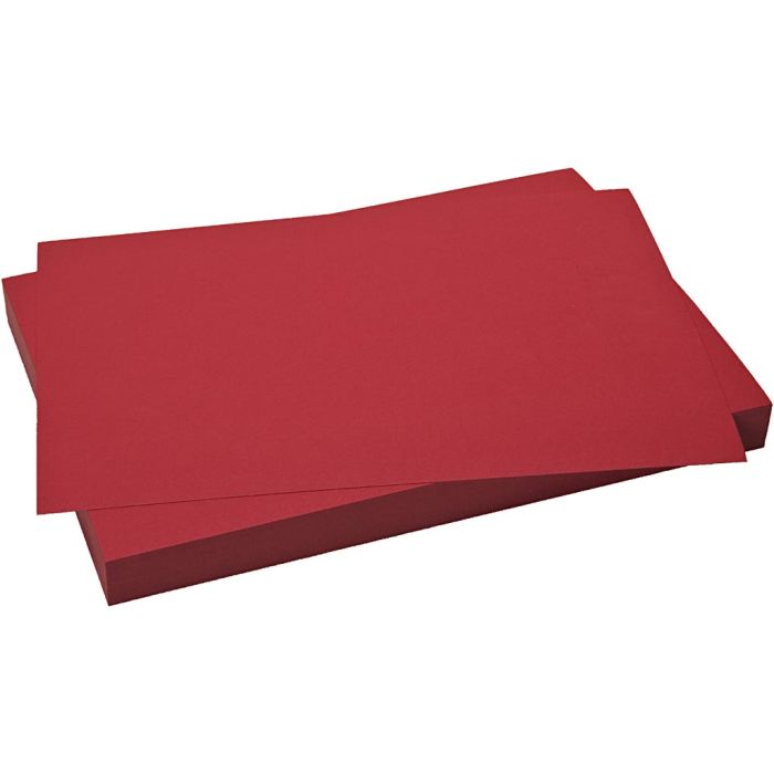 Kartong, ark 50x70 cm, 270 g, julerød, 10 ark/ 1 pk.