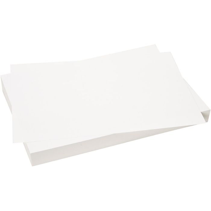 Kartong 25 X 35 cm., ark 210x297 mm, 250 g, hvit, 25 ark/ 1 pk.