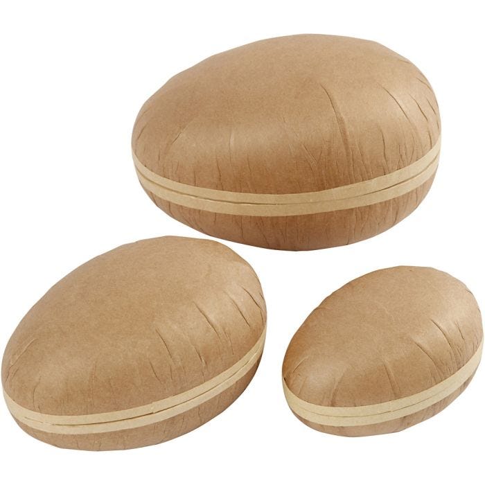 To-delte egg, L: 12+15+18 cm, 3 stk./ 1 pk.