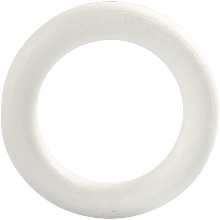 Ring, 12 cm, 20 mm, hvit, 1 stk.