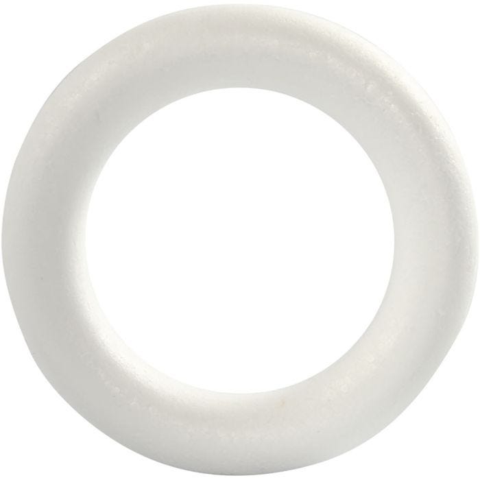 Ring, str. 17 cm, tykkelse 30 mm, hvit, 1 stk.