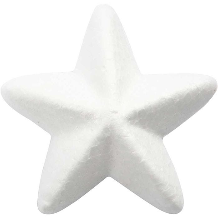 Stjerne, B: 6 cm, hvit, 50 stk./ 1 pk.