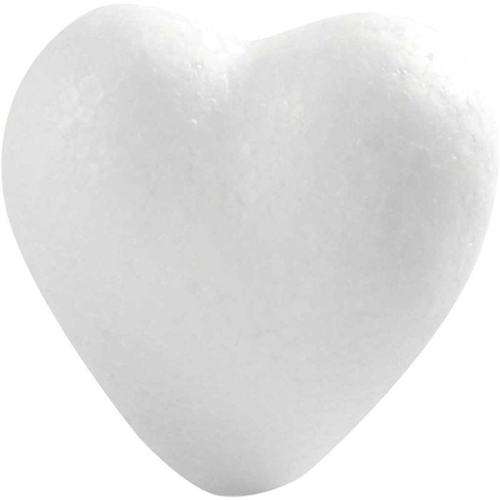 Hjerte, H: 6 cm, D: 3 cm, B: 6 cm, hvit, 50 stk./ 1 pk.