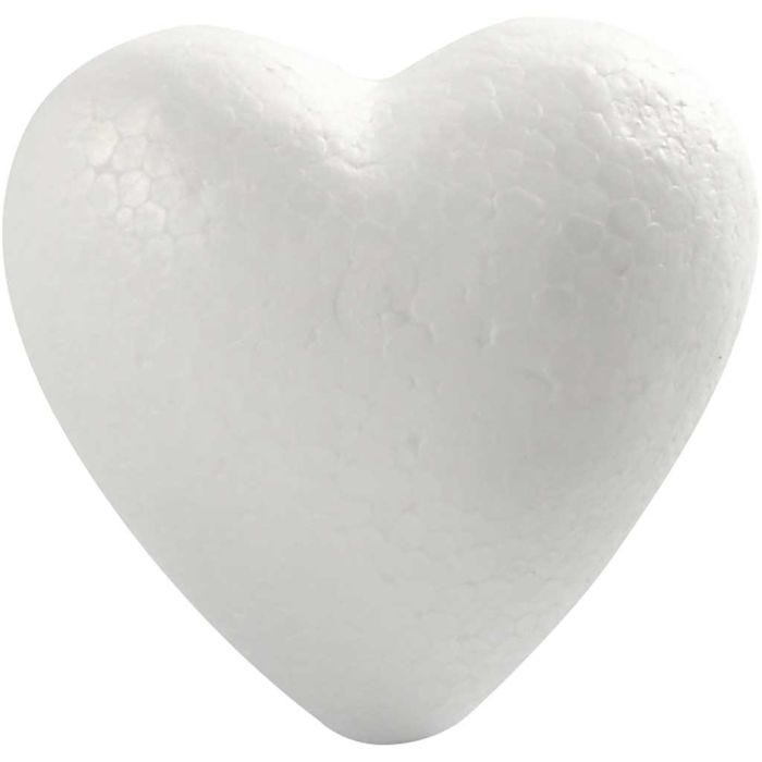Hjerte, H: 8 cm, D: 4,5 cm, B: 8 cm, hvit, 50 stk./ 1 pk.