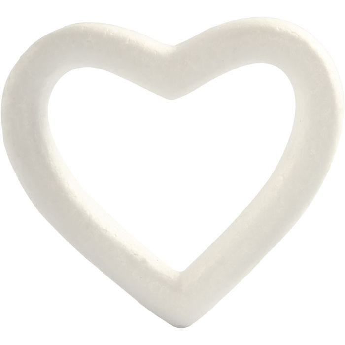 Hjerte, 12,5 cm, 2,5 cm, 13,5 cm, hvit, 1 stk.