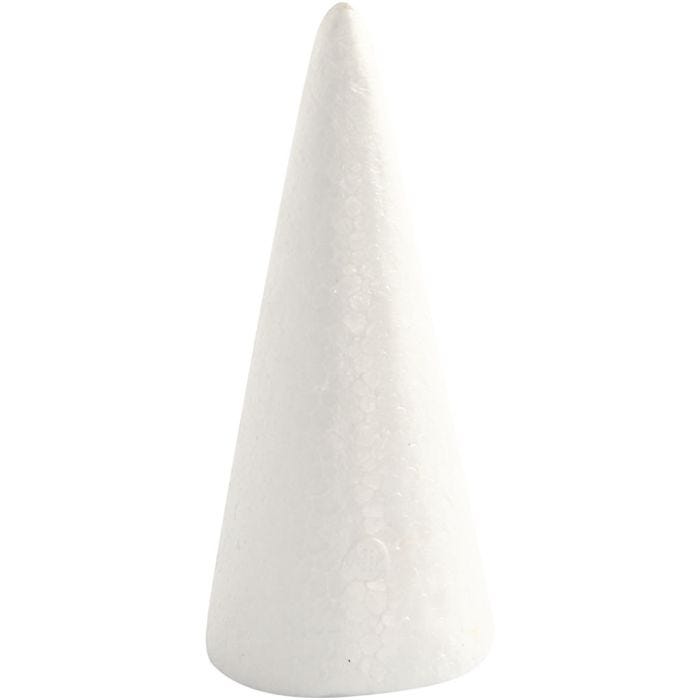 Kjegle, H: 14,5 cm, dia. 6 cm, hvit, 5 stk./ 1 pk.