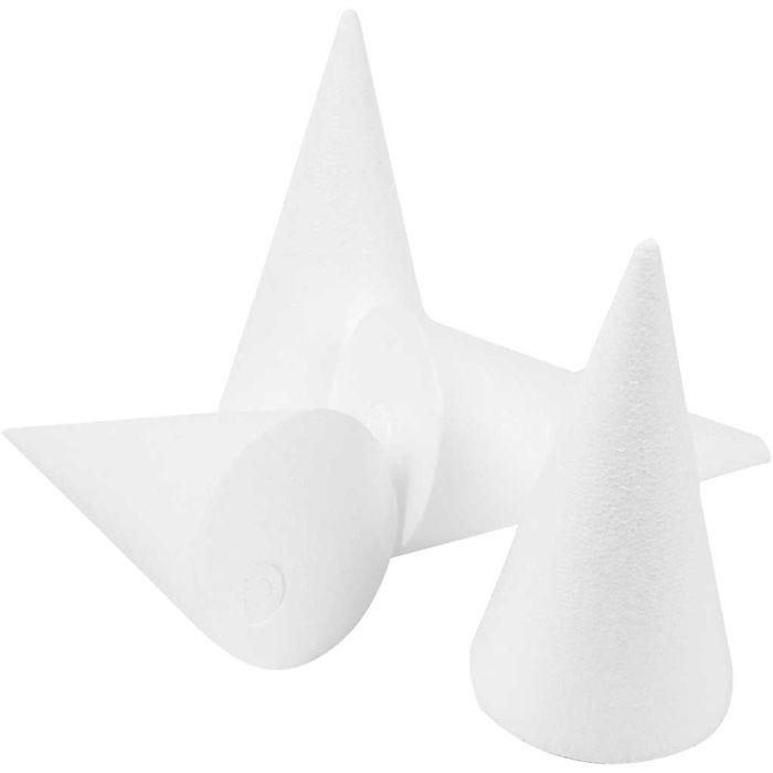 Kjegle, H: 14,5 cm, dia. 6 cm, hvit, 25 stk./ 1 pk.