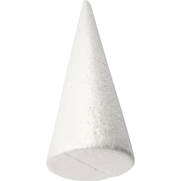 Kjegle, 25 cm, 10 cm, hvit, 1 stk.
