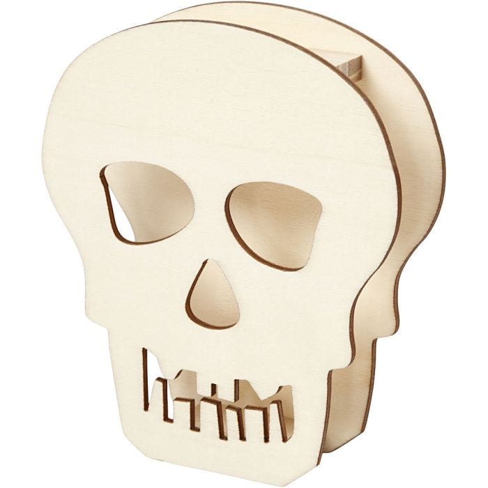 Halloweenfigur Hodeskalle, Hodeskalle, 13,5 cm, 3 cm, 11,5 cm, 1 stk.