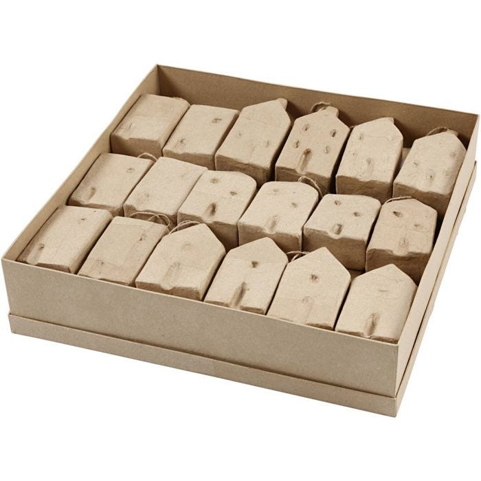 Hus, H: 9,5-12 cm, L: 5,5-6,5 cm, B: 3 cm, 4x9 stk./ 1 pk.