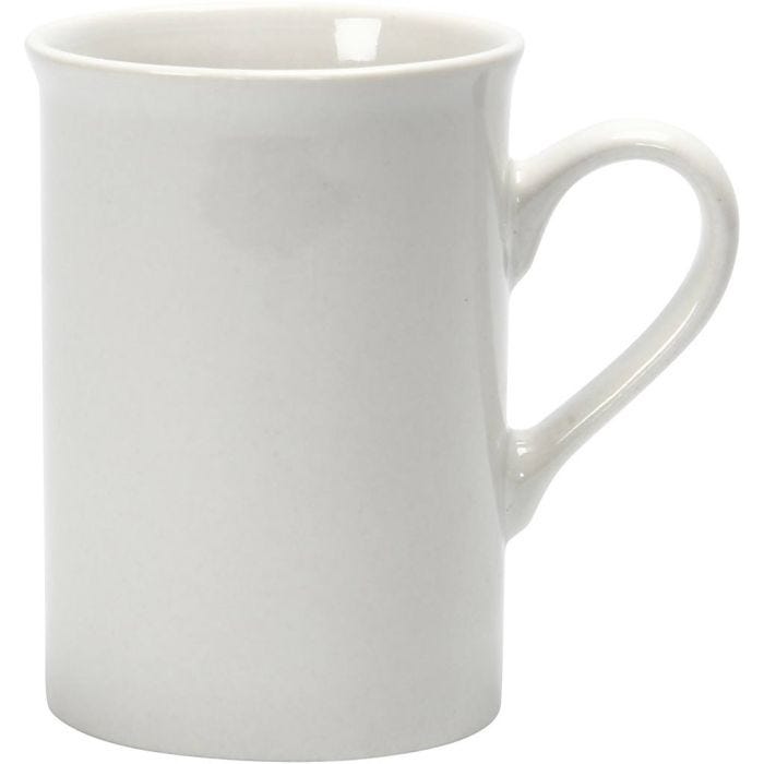 Krus, H: 10 cm, dia. 7,4 cm, hvit, 2 stk./ 1 pk.