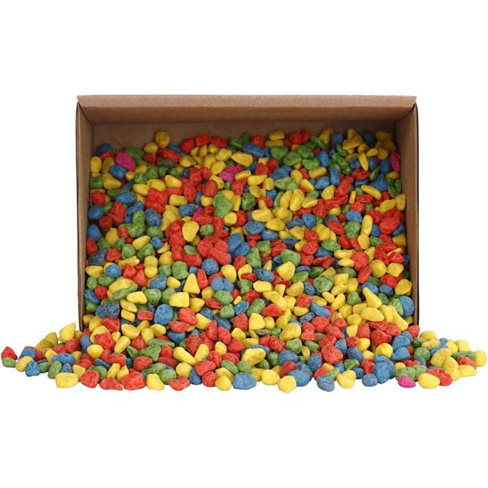 Mosaikkstein, str. 8-10 mm, tykkelse 5 mm, sterke farger, 2 kg/ 1 pk.