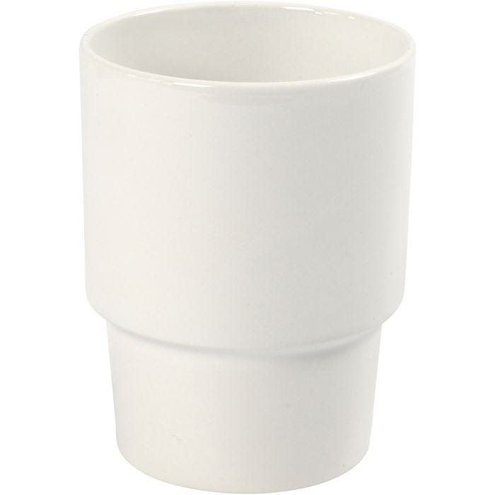 Krus, 11 cm, 8,5 cm, hvit, 1 stk.