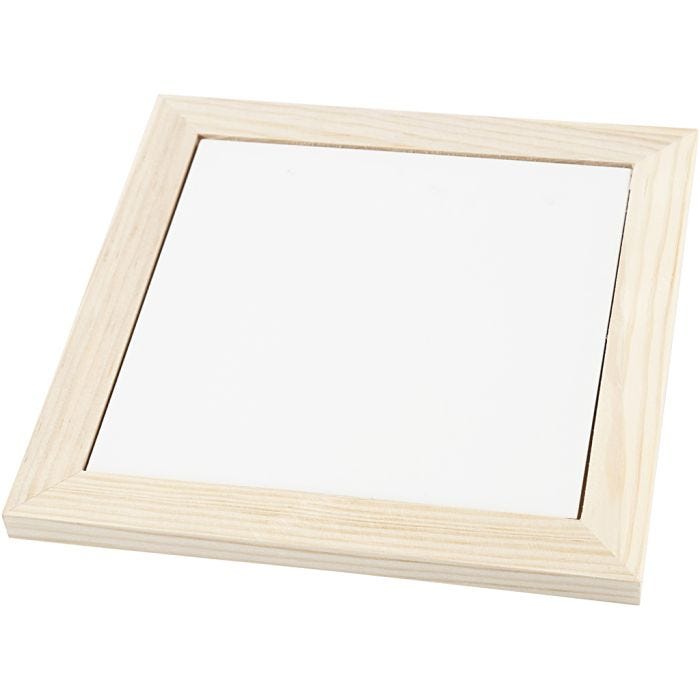 Kjeleunderlag med treramme, 18,5x18,5x1,16 cm, 1 stk.