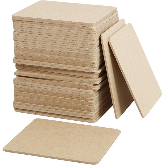 Brikke, str. 10x10 cm, tykkelse 3 mm, 50 stk./ 1 pk.