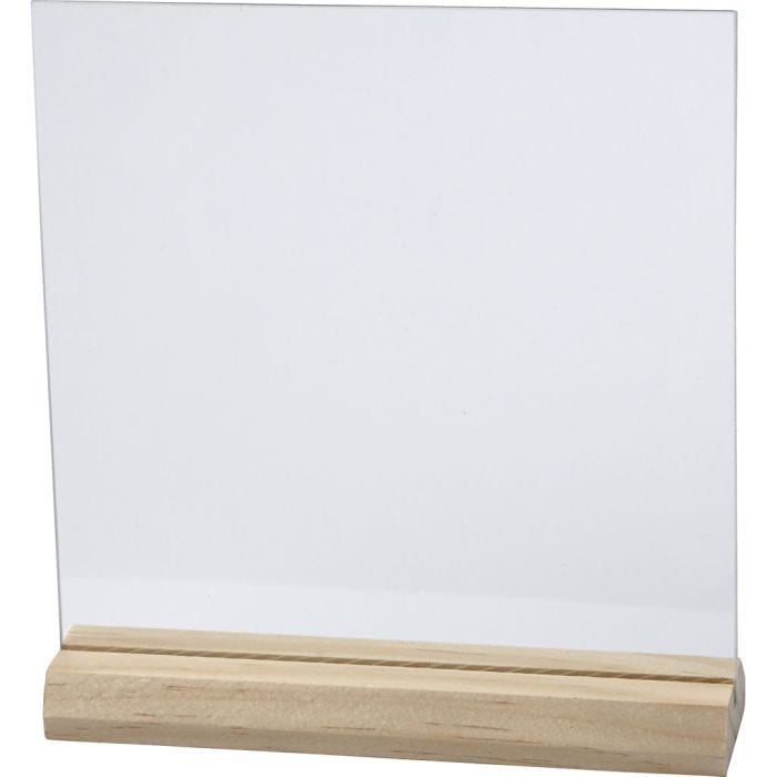 Glassplate med trefot, str. 15,5x15,5 cm, tykkelse 28 mm, 10 sett/ 1 pk.