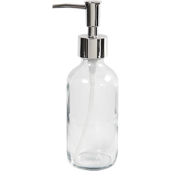 Såpedispenser, H: 19,3 cm, dia. 6,3 cm, 230 ml, klar, 1 stk.