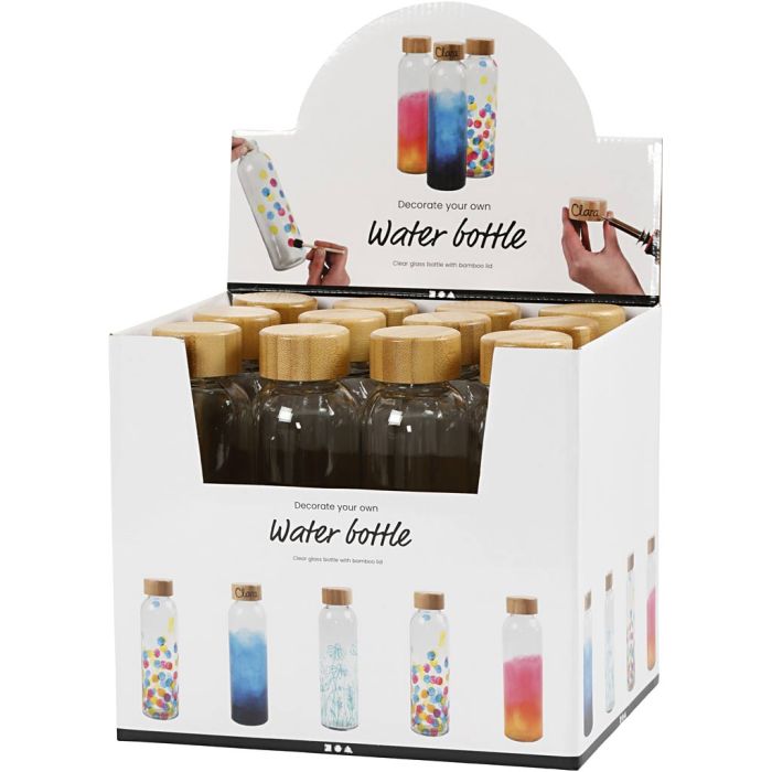 Vannflaske, H: 22 cm, dia. 6,7 cm, 500 ml, 12 stk./ 1 pk.