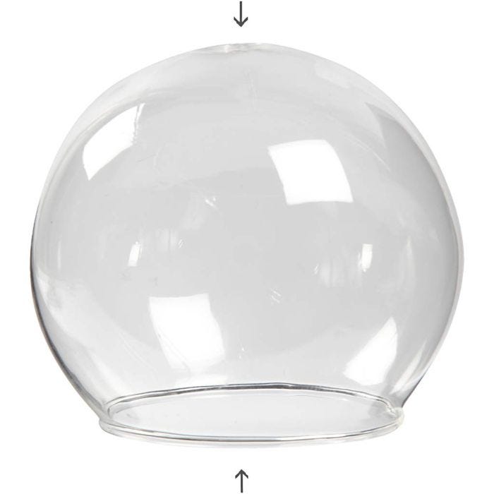 Kuleformet glassklokke, dia. 8 cm, hullstr. 5 cm, transparent, 4 stk./ 1 pk.