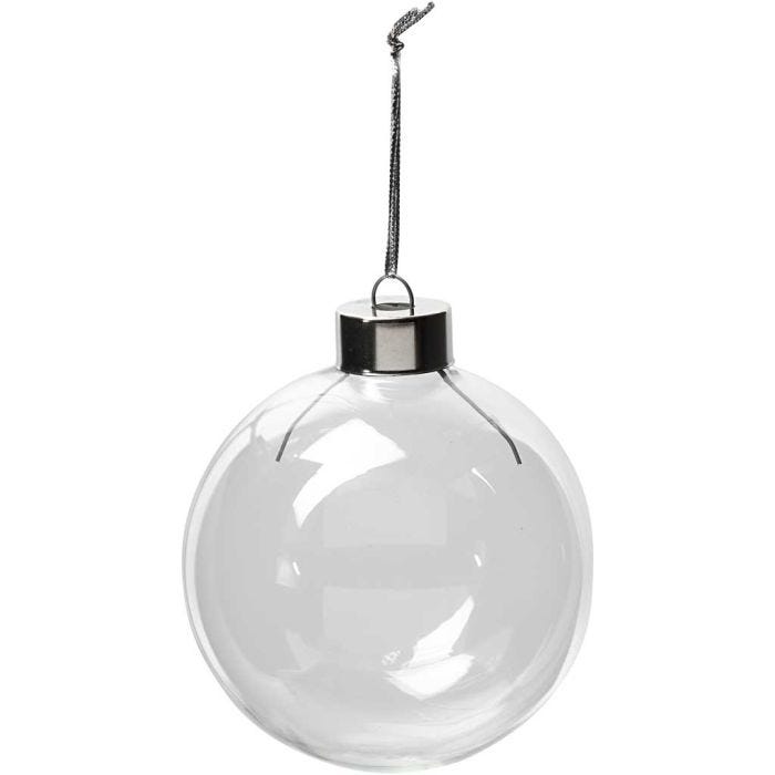 Glasskule, H: 8,9 cm, dia. 7,9 cm, transparent, 6 stk./ 1 pk.