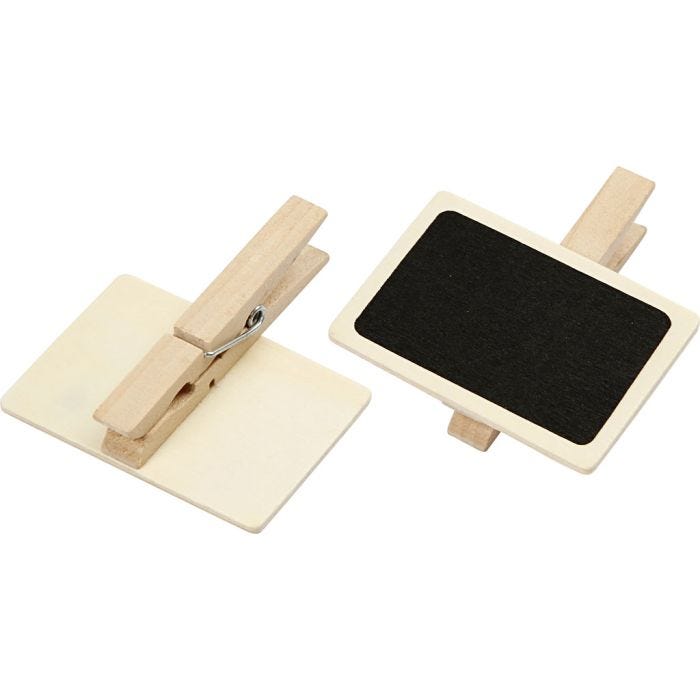 Tavle med klype, str. 6,8x4,7 cm, 6 stk./ 1 pk.