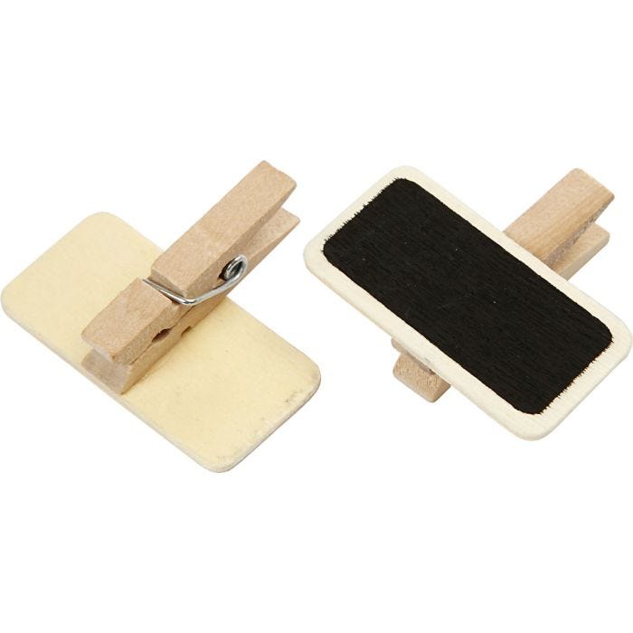 Tavle med klype, str. 4x2 cm, 12 stk./ 1 pk.