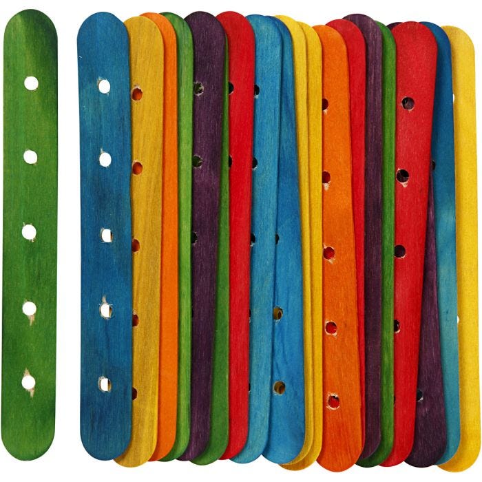 Konstruksjonspinner, 15 cm, 1,8 cm, 4 mm, ass. farger, 20ass./ 1 pk.