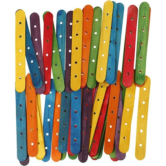 Konstruksjonspinner, L: 15 cm, B: 1,8 cm, hullstr. 4 mm, ass. farger, 500 ass./ 1 pk.