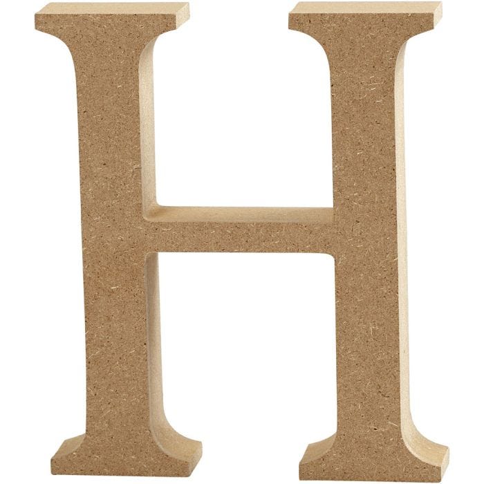Bokstav, H, 13 cm, 2 cm, 1 stk.