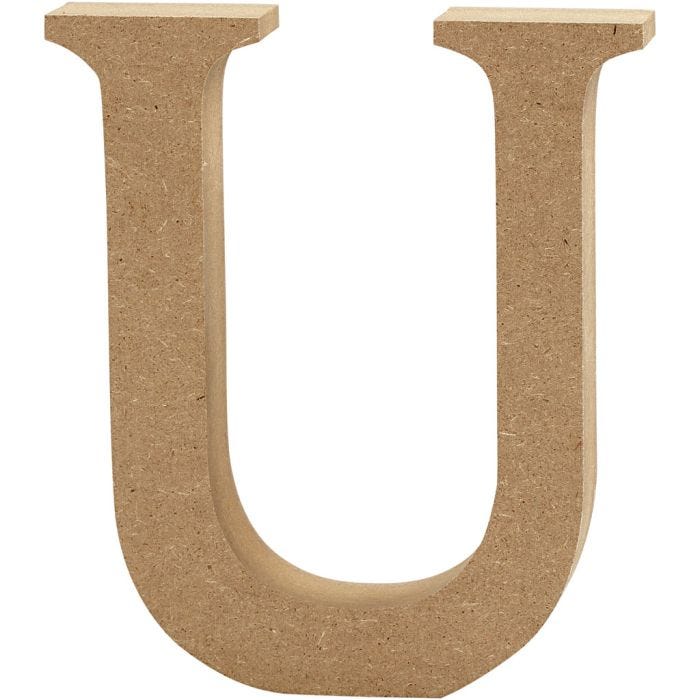 Bokstav, U, 13 cm, 2 cm, 1 stk.