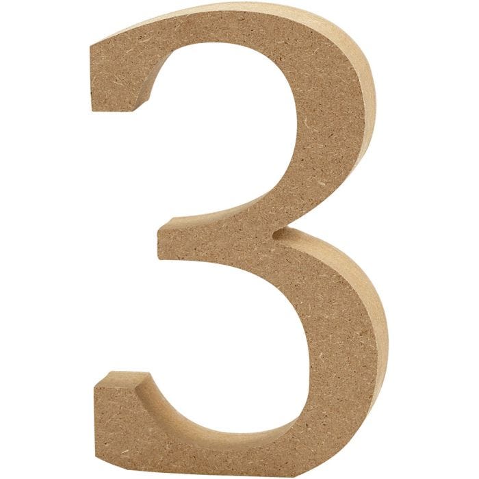 Tall, 3, 13 cm, 2 cm, 1 stk.