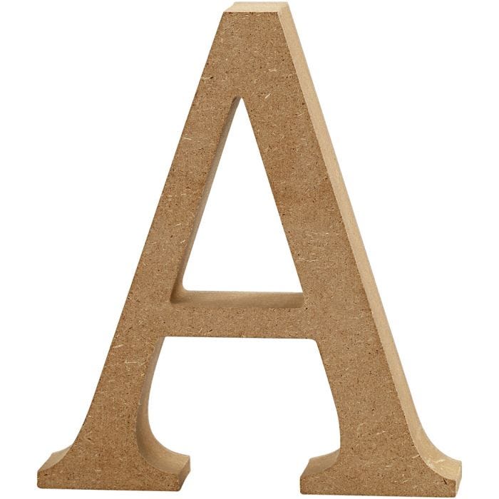 Bokstav, A, H: 8 cm, B: 7 cm, tykkelse 1,5 cm, 1 stk.