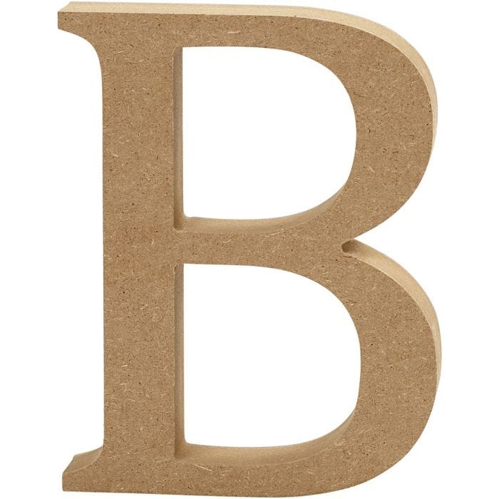 Bokstav, B, H: 8 cm, tykkelse 1,5 cm, 1 stk.