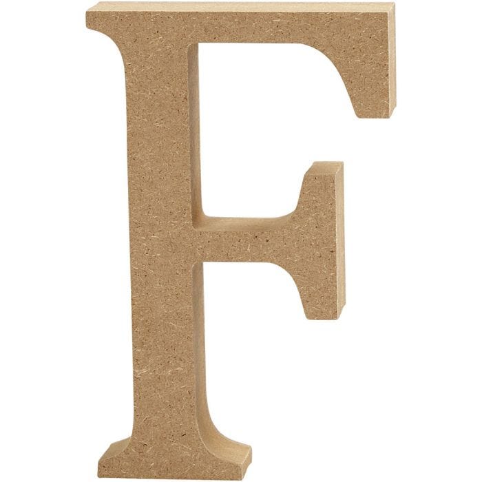 Bokstav, F, 8 cm, 1,5 cm, 1 stk.