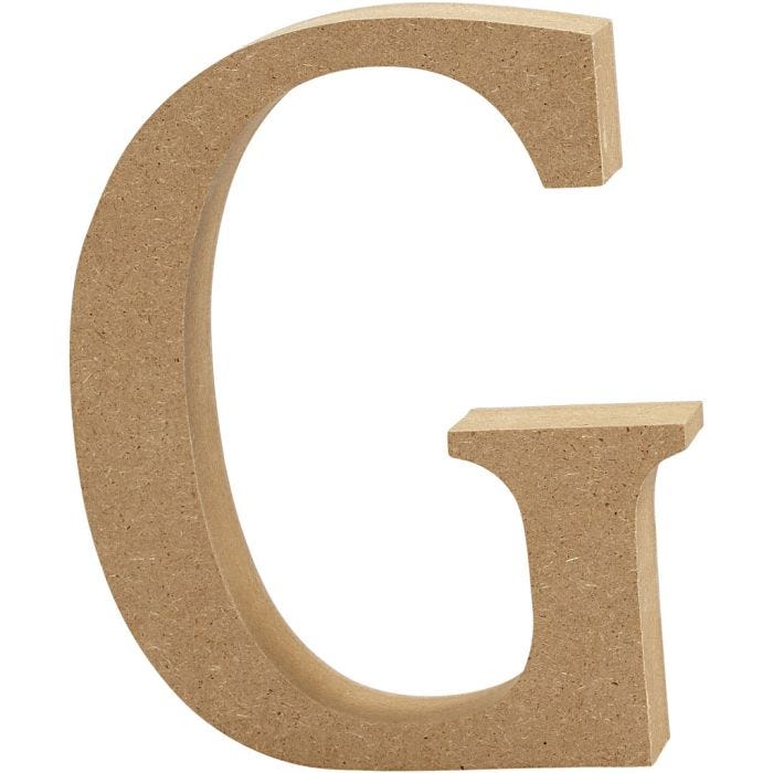 Bokstav, G, 8 cm, 1,5 cm, 1 stk.
