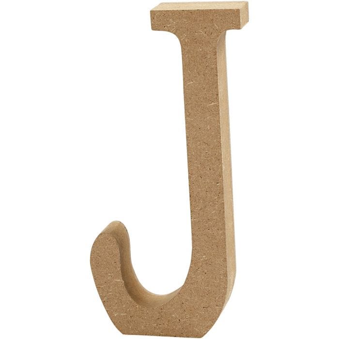 Bokstav, J, 8 cm, 1,5 cm, 1 stk.
