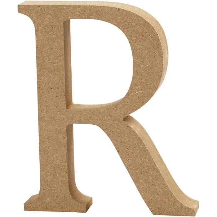 Bokstav, R, 8 cm, 1,5 cm, 1 stk.