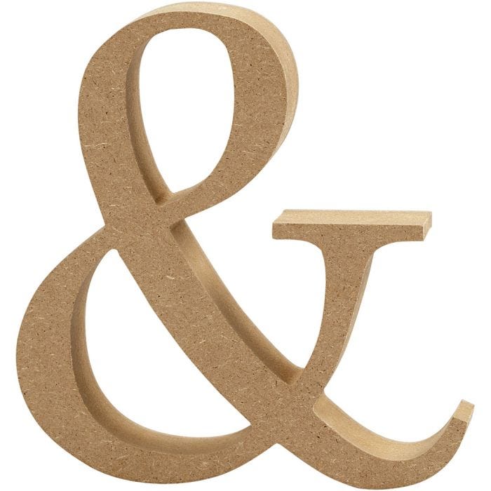 Tegn, &amp; , H: 8 cm, tykkelse 1,5 cm, 1 stk.