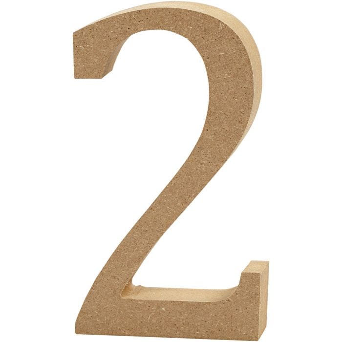 Tall, 2, H: 8 cm, tykkelse 1,5 cm, 1 stk.