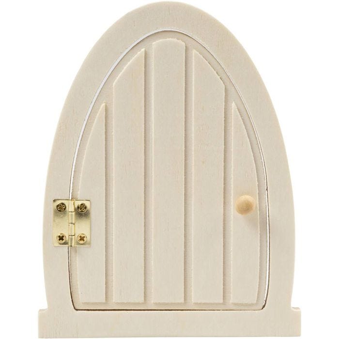 Dør med hengsler, H: 13 cm, B: 10 cm, 1 stk.