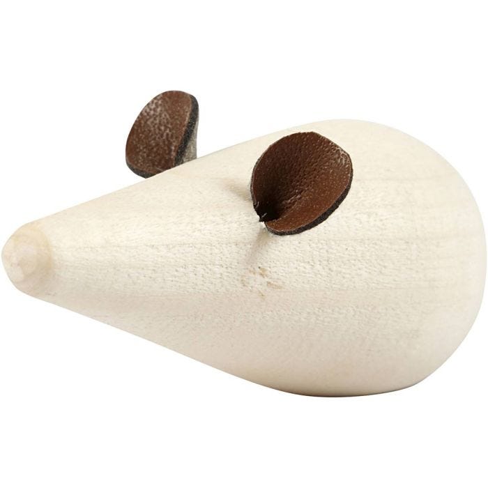 Mus, L: 6,5 cm, dia. 3,5 cm, 2 stk./ 1 pk.