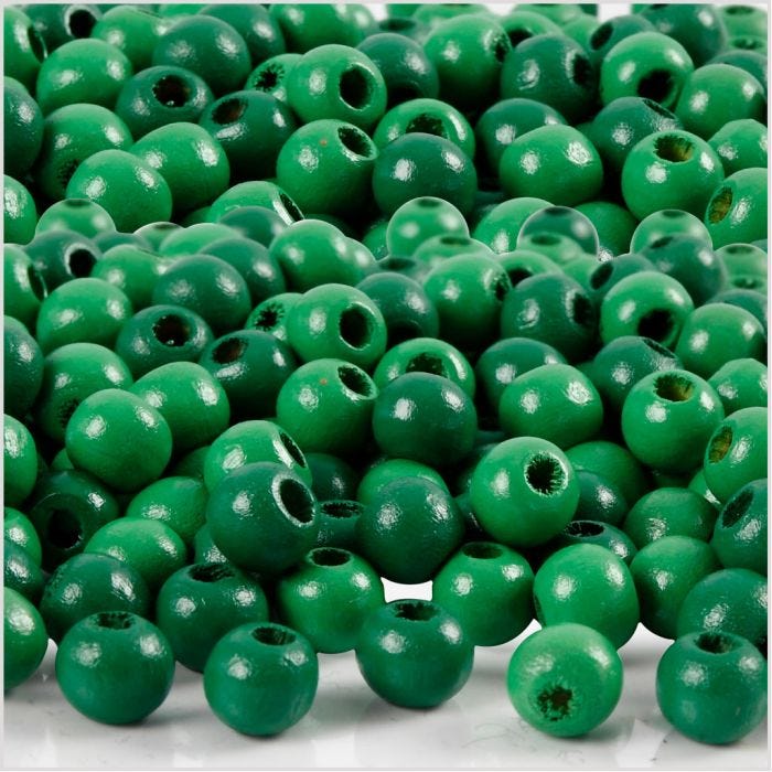 Treperler, dia. 5 mm, hullstr. 1,5 mm, grønn, 6 g/ 1 pk.