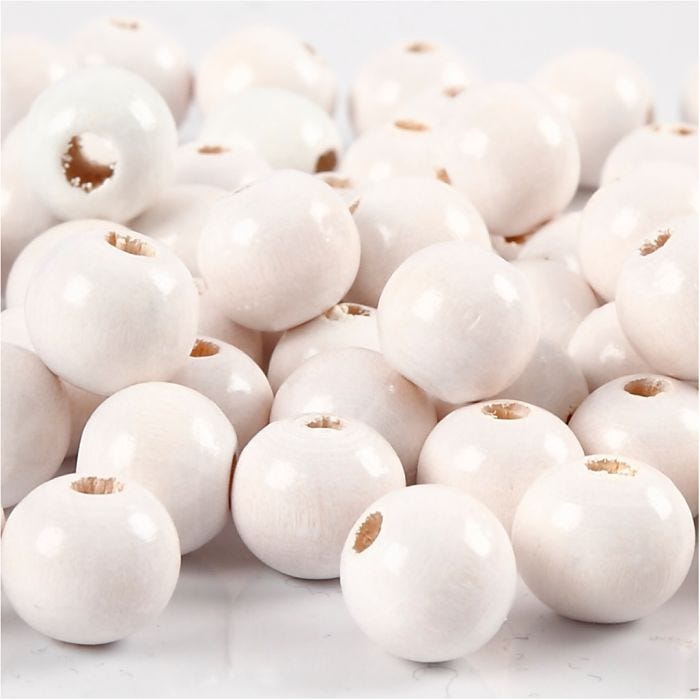 Treperler, dia. 10 mm, hullstr. 3 mm, hvit, 20 g/ 1 pk.