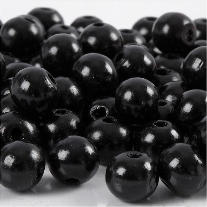 Treperler, dia. 10 mm, hullstr. 3 mm, svart, 20 g/ 1 pk.