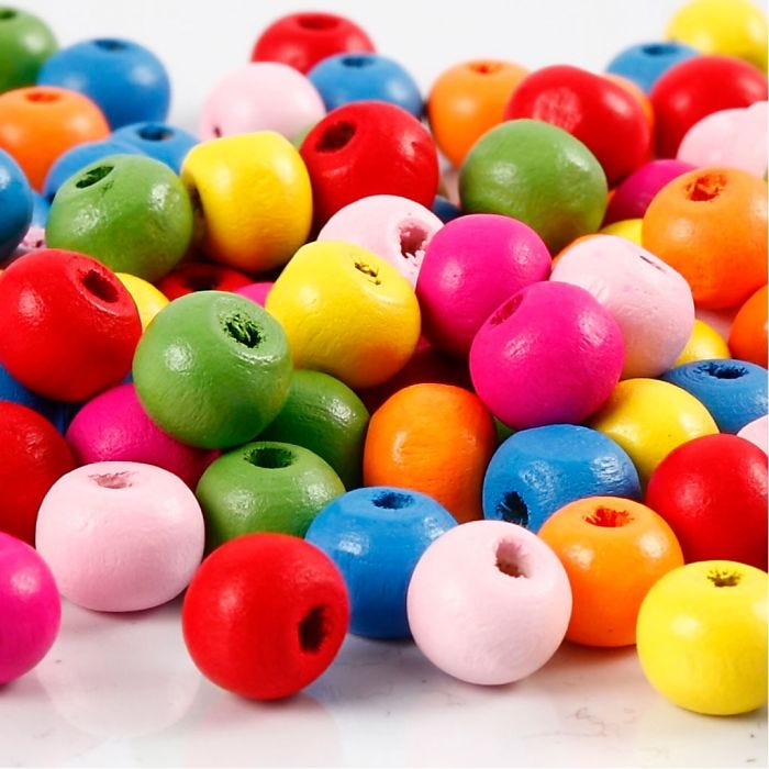 Treperler, dia. 8 mm, hullstr. 1,5-2 mm, ass. farger, 500 g/ 1 pose