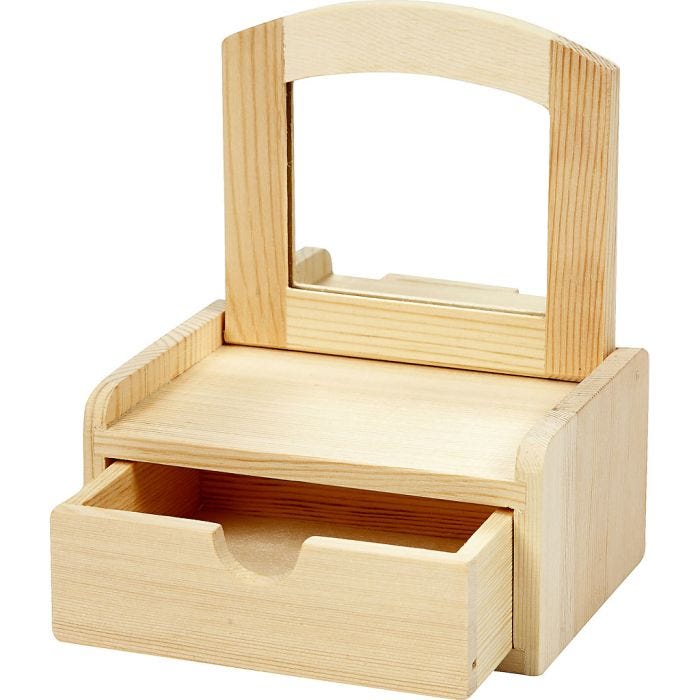 Skuff med speil, 12x10x6,5 cm, 1 stk.
