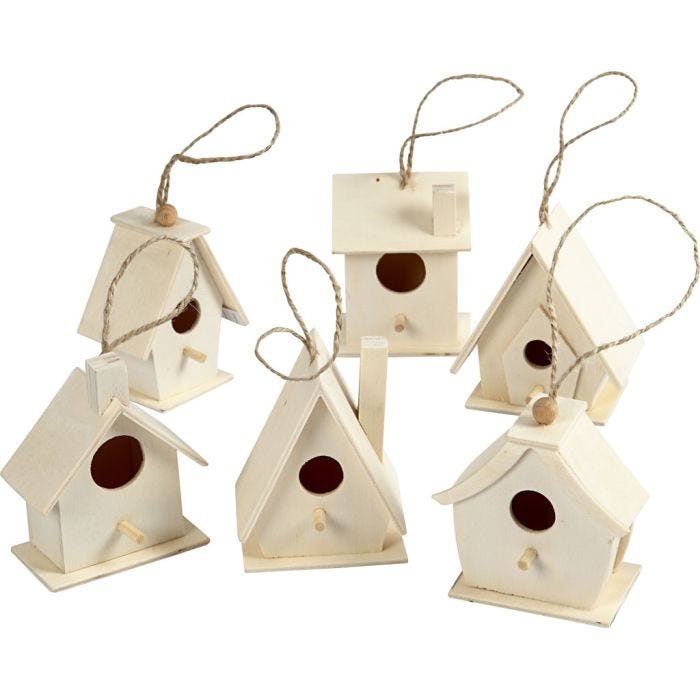 Fuglekasser, H: 7 cm, 6 stk./ 1 pk.