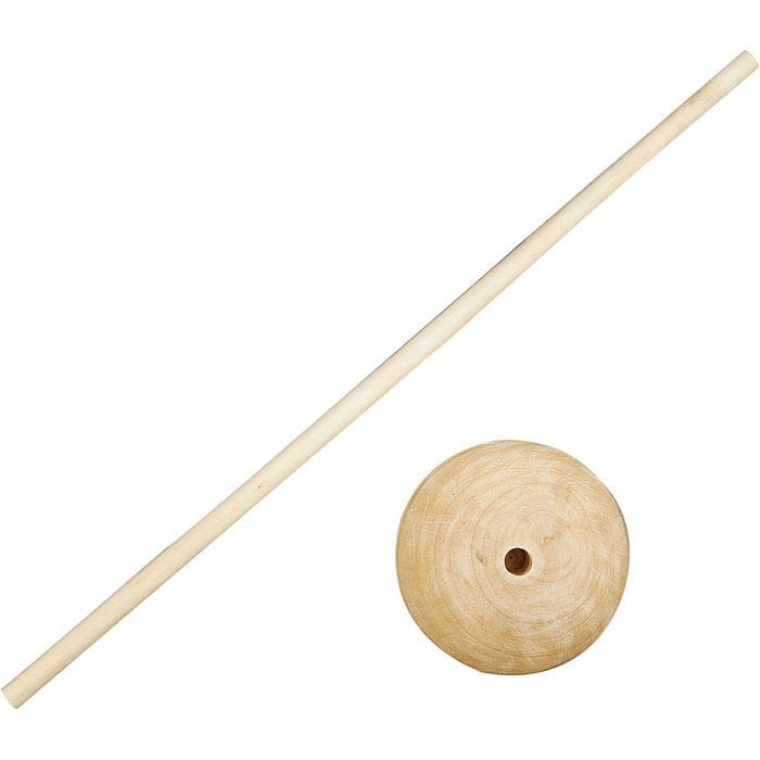 Pinne med fot, H: 30 cm, dia. 6,5 cm, hullstr. 8 mm, 5 sett/ 1 pk.