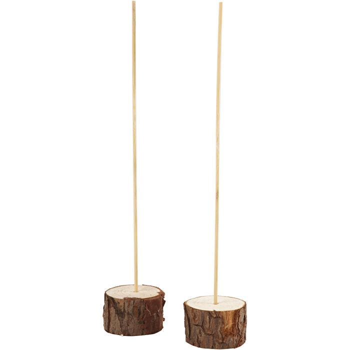 Trefot med tilhørende pinne, H: 3 cm, dia. 5 cm, 2 sett/ 1 pk.