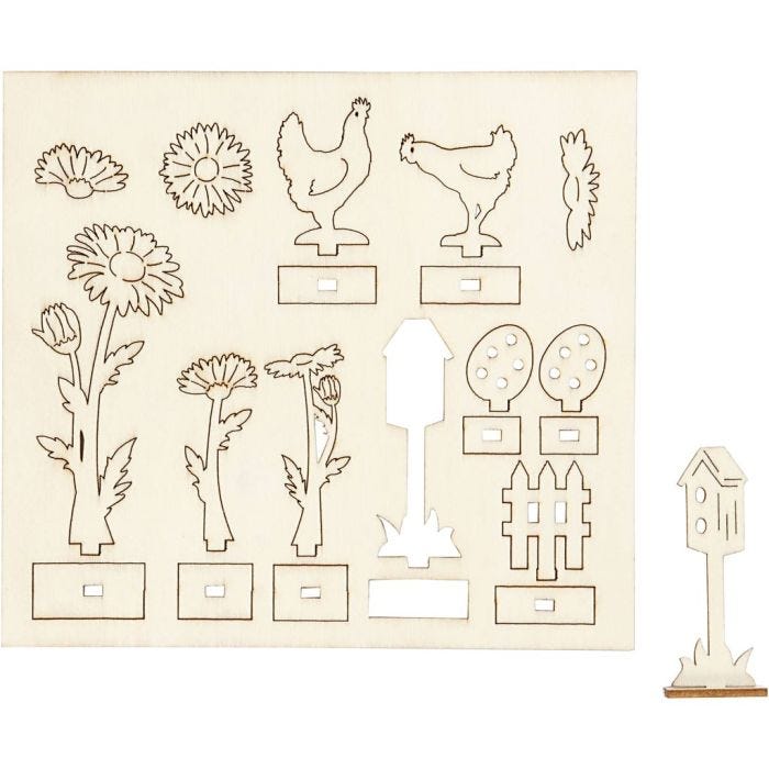 Sett-sammen selv trefigur, L: 15,5 cm, B: 17 cm, tykkelse 3 mm, 1 pk.
